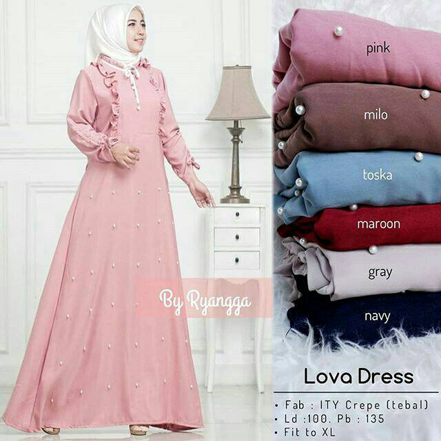 DRESS MUSLIM, baju wanita, baju gamis, dress, gamis, Baju gamis, fashion wanita, Lova Dress VV