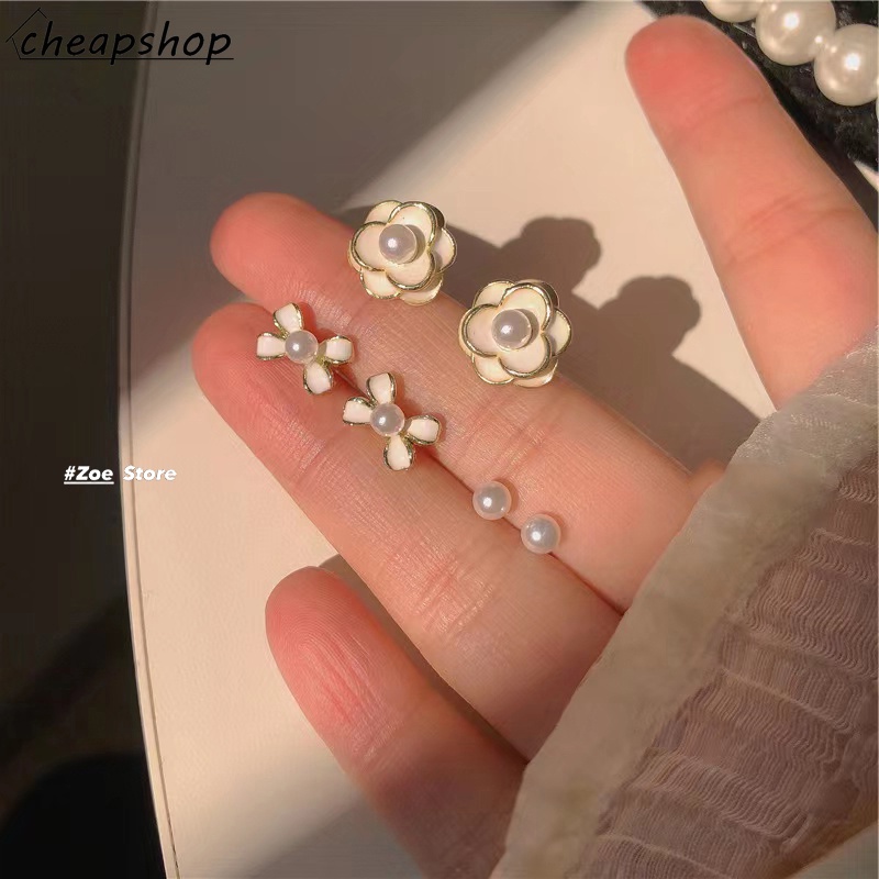 IFYOU 3pcs / set Anting Stud Bentuk Tulip Warna Silver Untuk Wanita