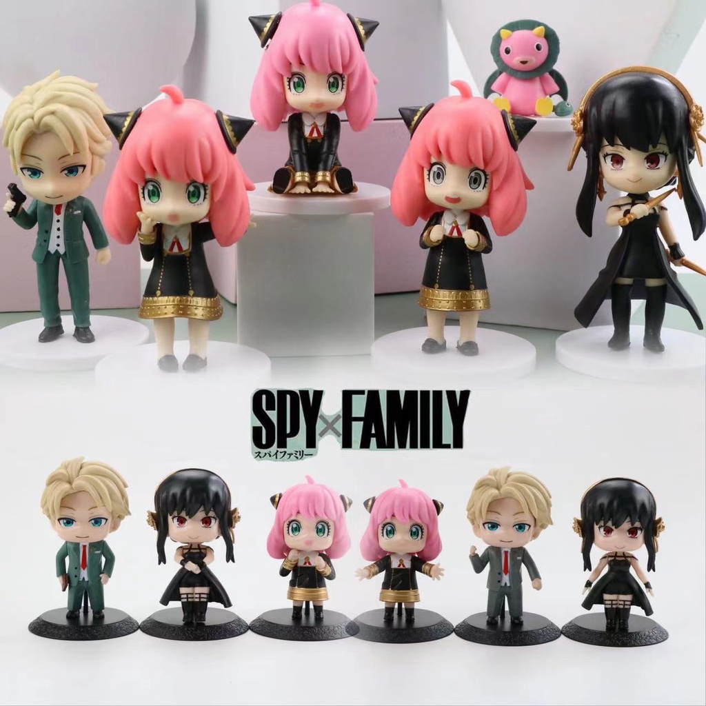 6pcs / set Mainan Action Figure Model Anime Spy x Family Anya Forger / Yor Forger / Loid Forger 10cm Bahan PVC Untuk Koleksi