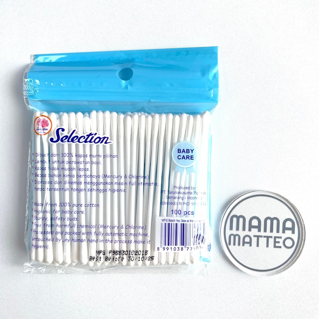 PIGEON Cotton Swab Small Tip Isi 100pc 100pcs 100 / Cotton Bud Cottonbud Cottonbuds Regular