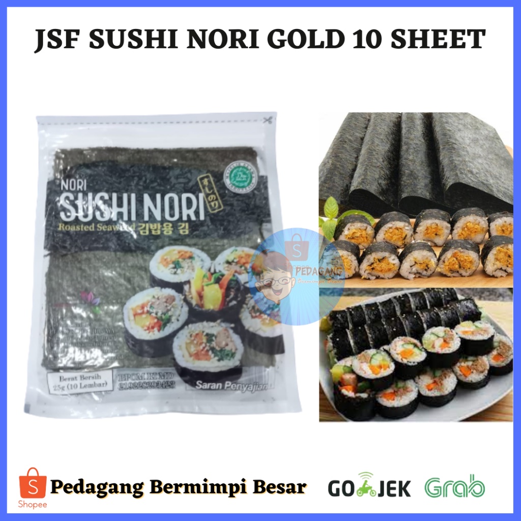 Jual JSF SUSHI NORI GOLD 10 SHEET/ Sushi Nori Halal / Sushi nori