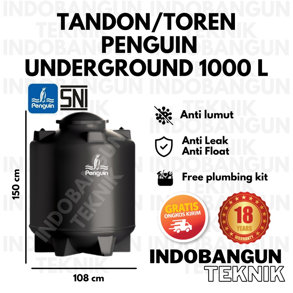 toren air tangki air tandon air pendam tanam underground penguin tq110  1000 liter  anti lumut murah