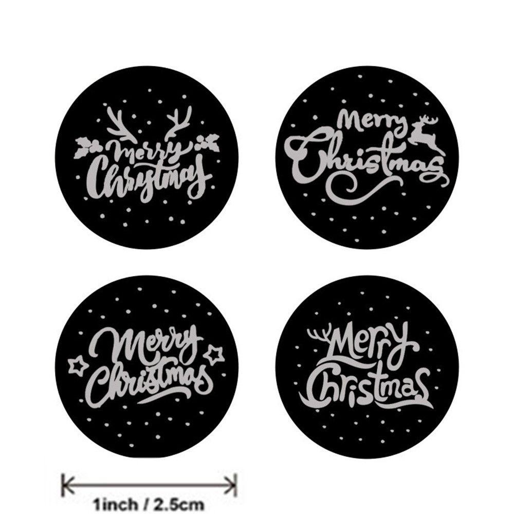 Solighter 500pcs/roll Stiker Natal Hadiah Dekorasi Kemasan Amplop Baking Sign Seal Sticker