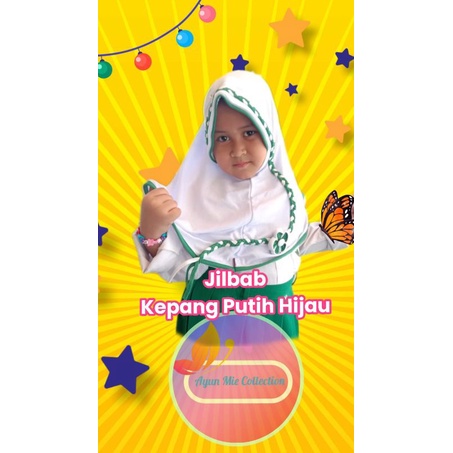 hijab vania hijab seragam jilbab putih kepang seragam anak SD /Jilbab pramuka / jilbab vania jilbab 