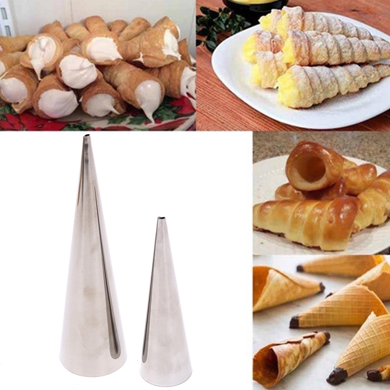 1 Pc Tabung Kerucut Spiral Bahan Baja Untuk Alat Baking Roti Croissants