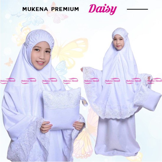 MUKENA MURAH ID MUKENA ANAK TANGGUNG DAISY MUKENA ANAK KATUN WARNA PUTIH MUKENA POLOS ANAK