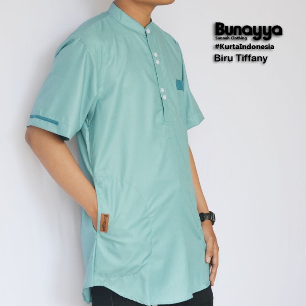 Jual Baju Koko Pria Kurta indonesia Bunayya - Biru tiffany   



