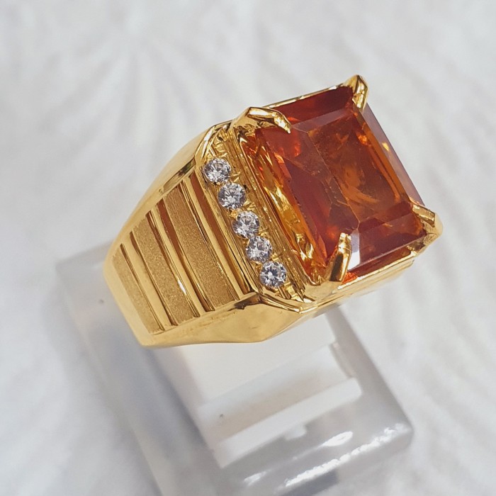 cincin pria laki yellow safir emas 16k