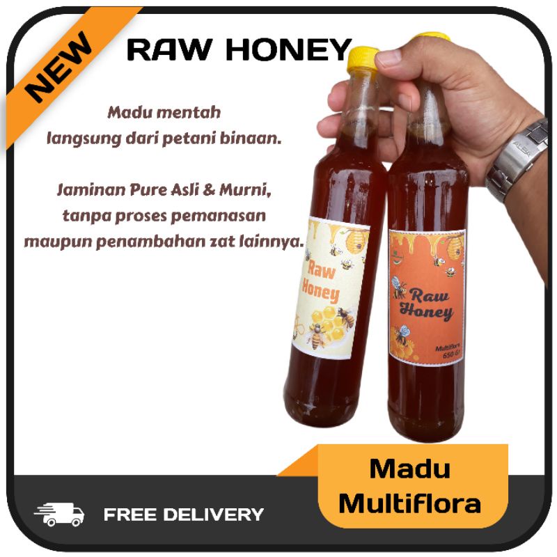 

Madu ASLI Nektar Multiflora RAW HONEY 650 Gr Murni Lebah Apis Mellifera