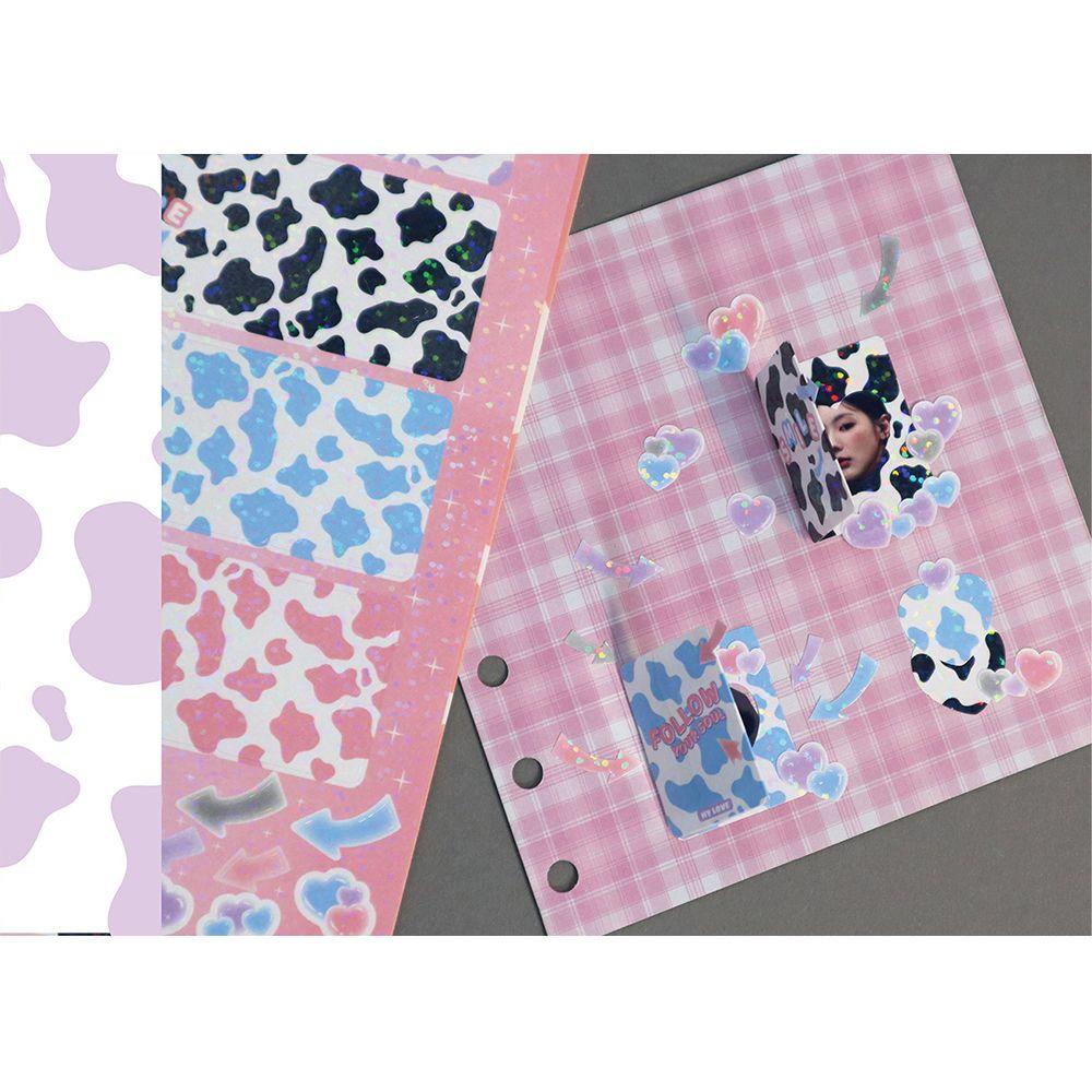 Lanfy Border Shiny Sticker Kawaii Ins Idol Kartu Album Leopard DIY Scrapbooking