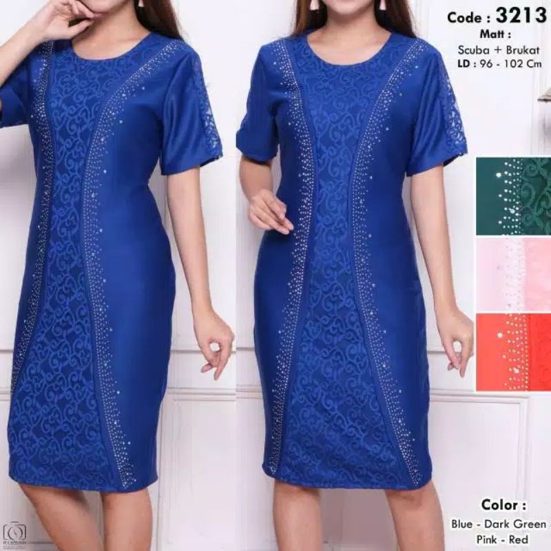 dress scuba mix brokat