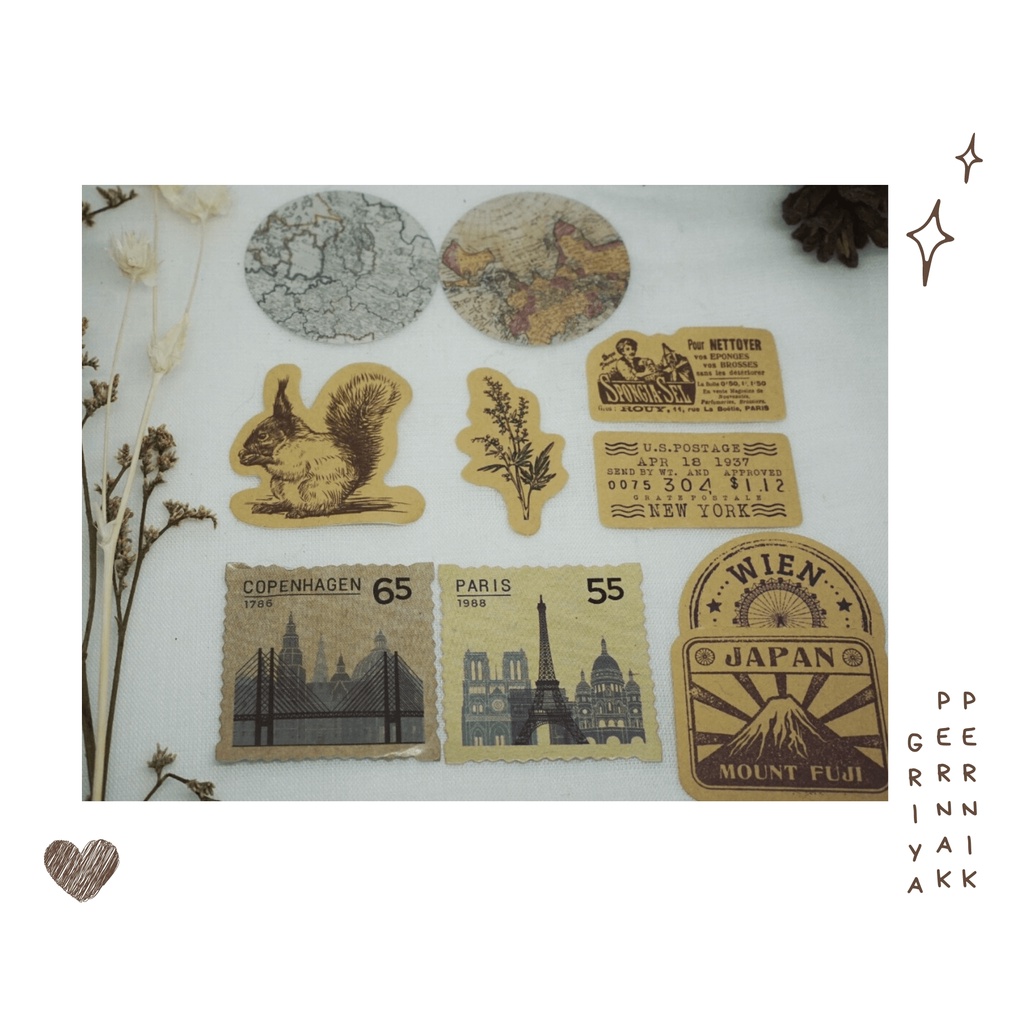 

Pernak Pernik - Stiker Deco Part 3 Old Vintage Retro | Stiker Aesthetic Jurnal Scrapbook