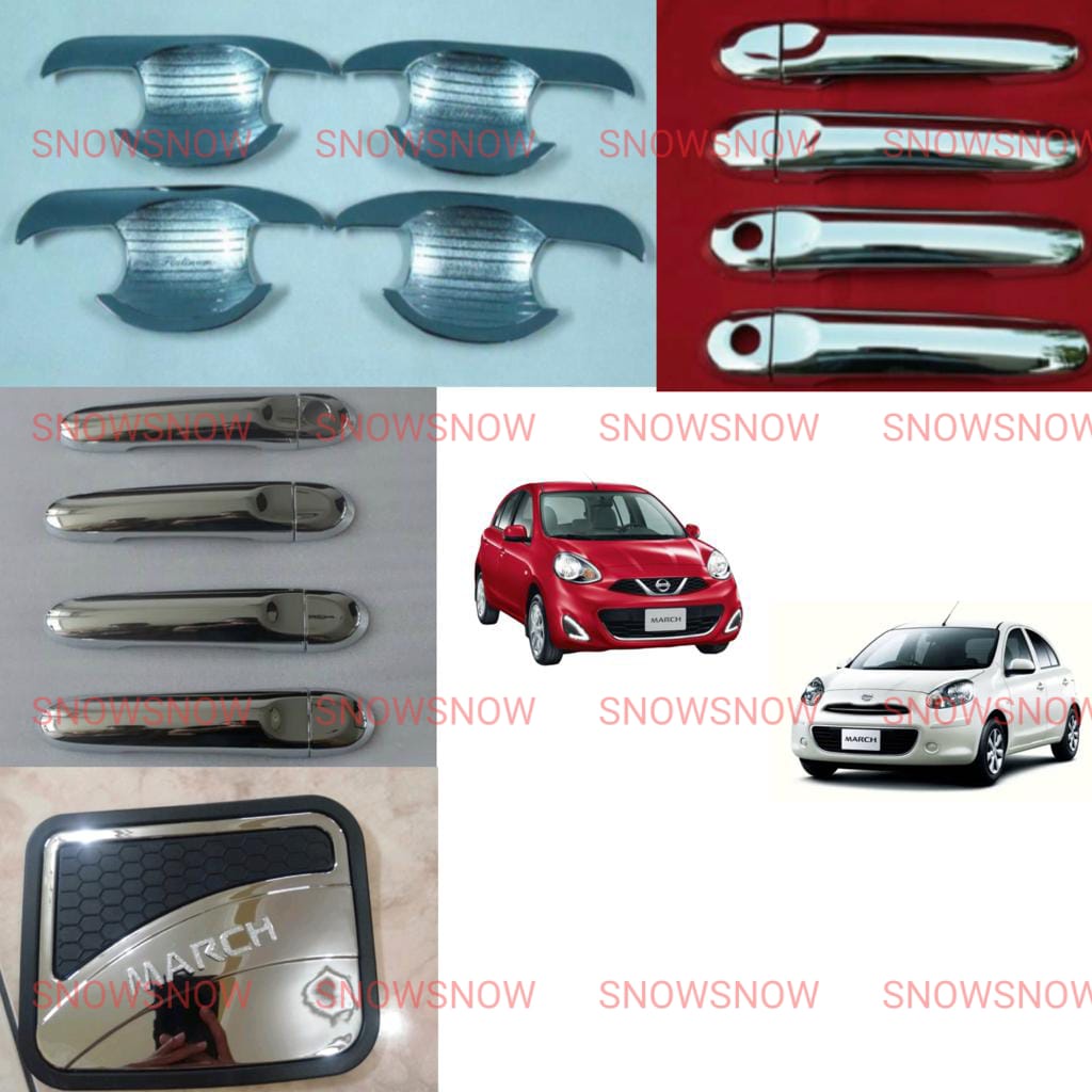 Paket Outer Handle Tank Cover Platinum Nissan March 1 2 Lubang 4pcs 5 pcs Chrome