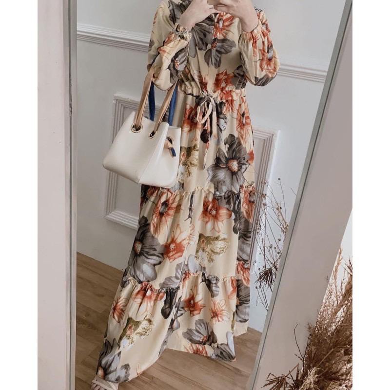 1KG MUAT 4PCS | ALESIA MAXY DRESS RAYON VISCOSE PREMIUM FLORAL BUNGA FASHION OOTD SELEBGRAM
