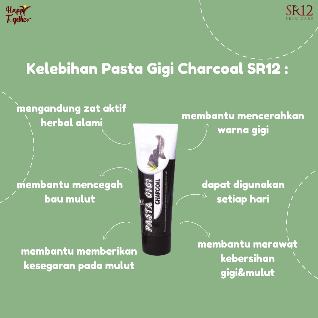 SR12 PASTA GIGI HERBAL CHARCOAL BPOM ODOL HALAL BERSIHKAN GIGI DAN MULUT