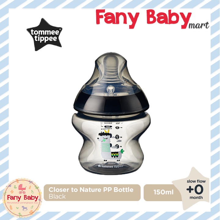 TOMMEE TIPPEE CLOSE TO NATURE PP BOTTLE 150ML - BLACK 1 PACK
