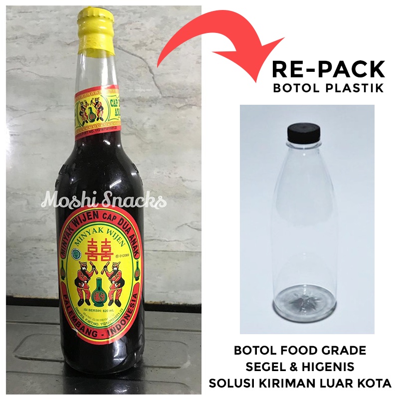 

Minyak Wijen Palembang Cap Dua Anak Repack Botol Plastik / Makyu / Sesame Oil 620ml