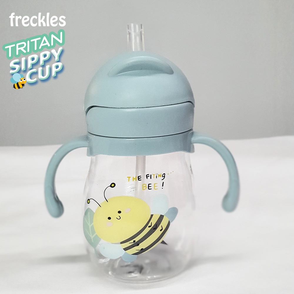 Freckles Water Bottle Tritan Sippy Cup Bumble Bee Blue Botol Minum Anak 210ml