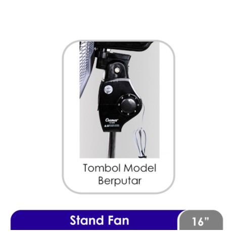 [ Cosmos ] Kipas Angin Berdiri / Stand Fan 16 inch Kipas Cosmos SDB - Hitam Only !