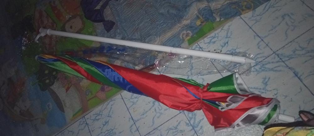 Payung Tenda Pantai 180cm Pelangi Silver Anti-uv, Jualan Dagang Pkl.