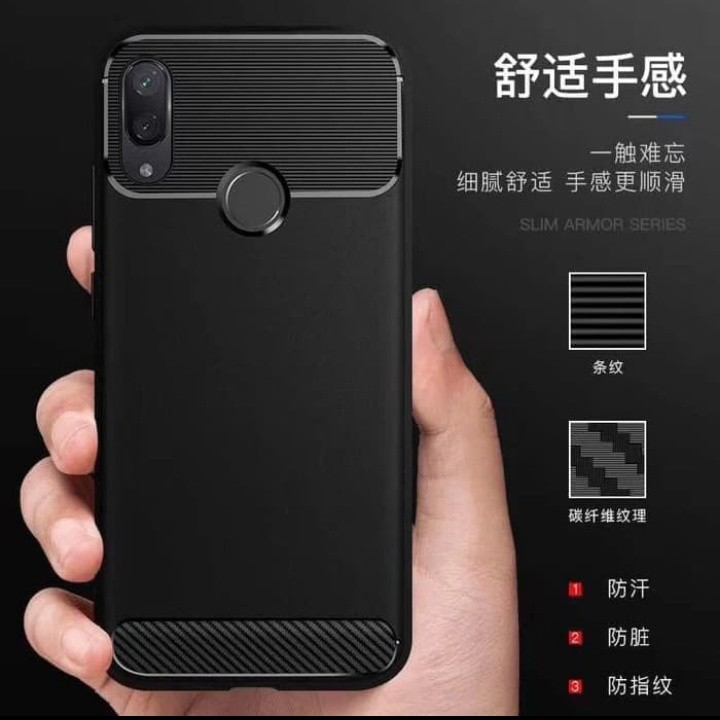 SoftCase TPU Slim Armor Samsung M20 Case Ipaky Carbon