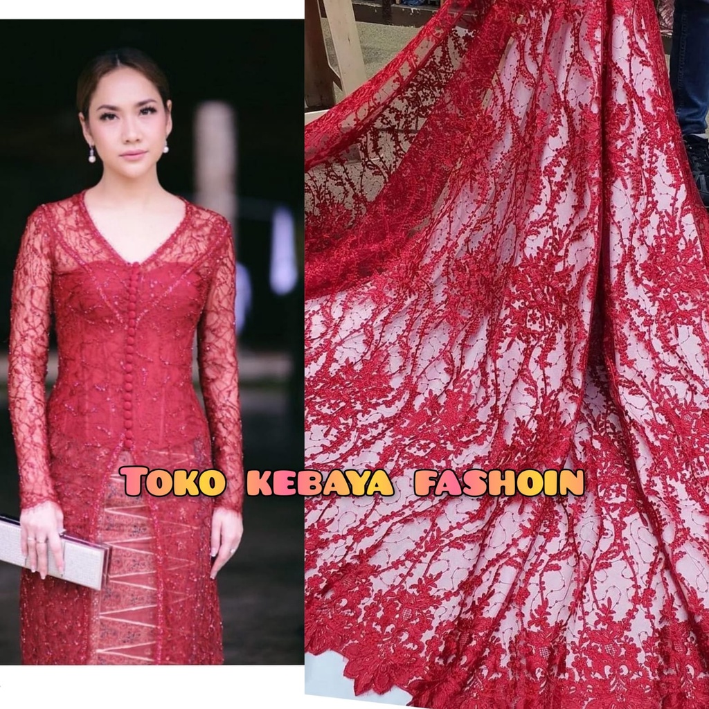 BAHAN/KAIN TULLE TURIN PAYET BORDIR/BAHAN BROKAT/KEBAYA BROKAT