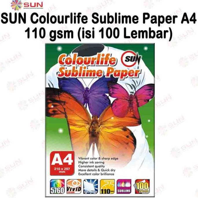 

Kertas Sublim Transfer Paper - Colourlife Sublime Paper A4 100 Lembar Star Seller Termurah