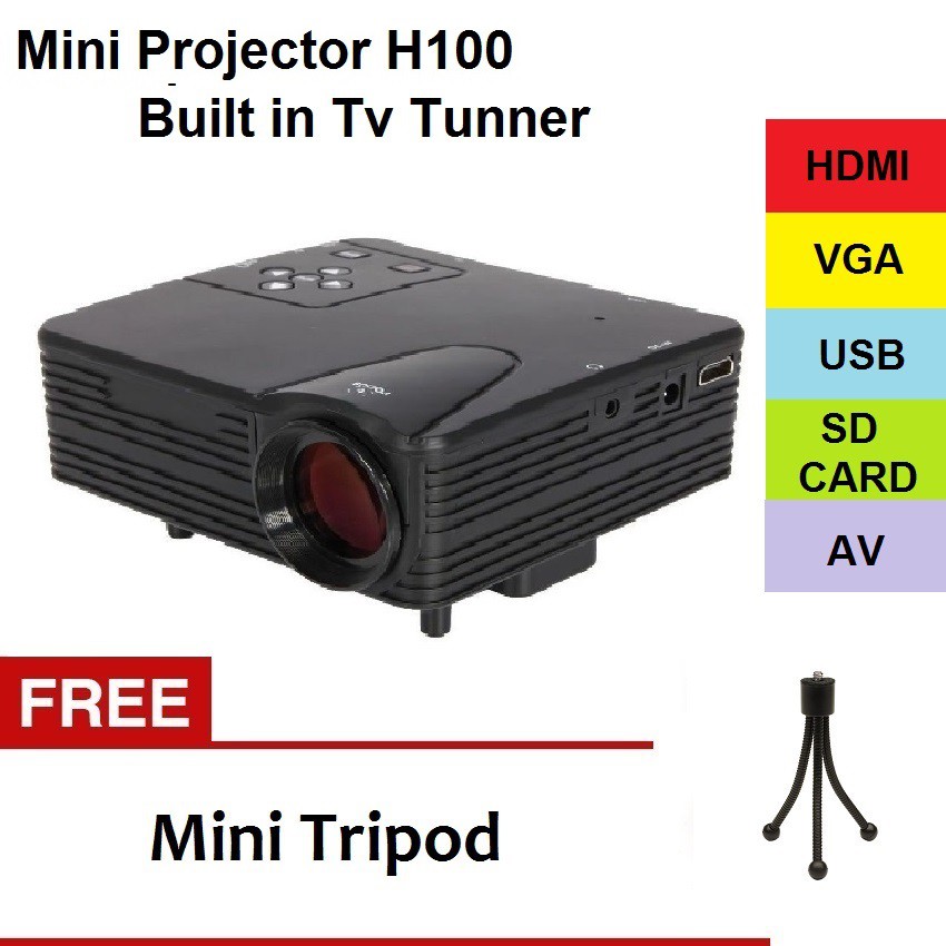 H100  Mini LED Projector - 100 Lumens