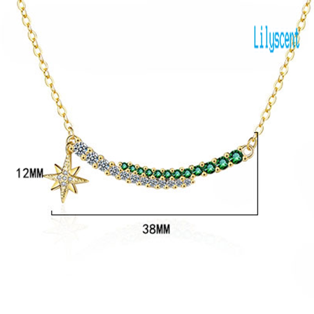 Kalung Liontin Bintang Berlian Imitasi Adjustable Untuk Wanita