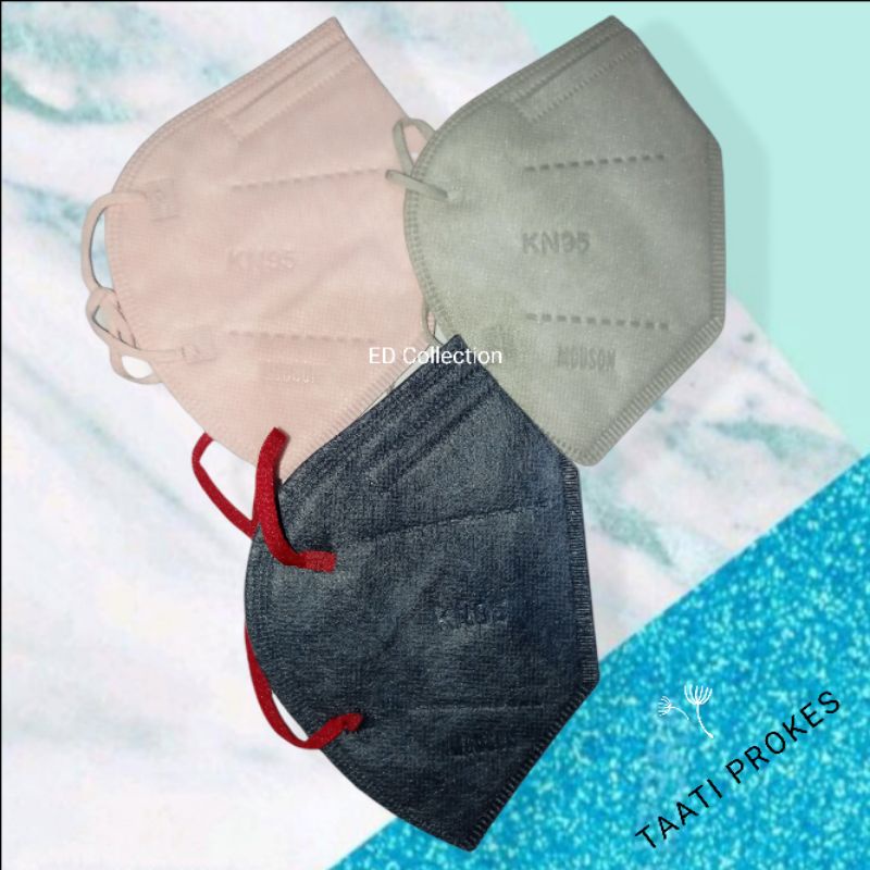 Masker Emboss Mouson Kemenkes KN95 Pink Nude Green Mocca Ecer