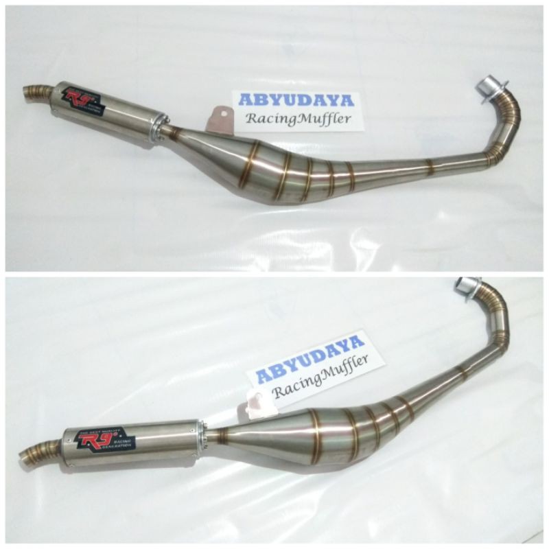 satria 2 tak knalpot satria hiu knalpot satria R 120 knalpot satria lumba bahan stainless merk r9