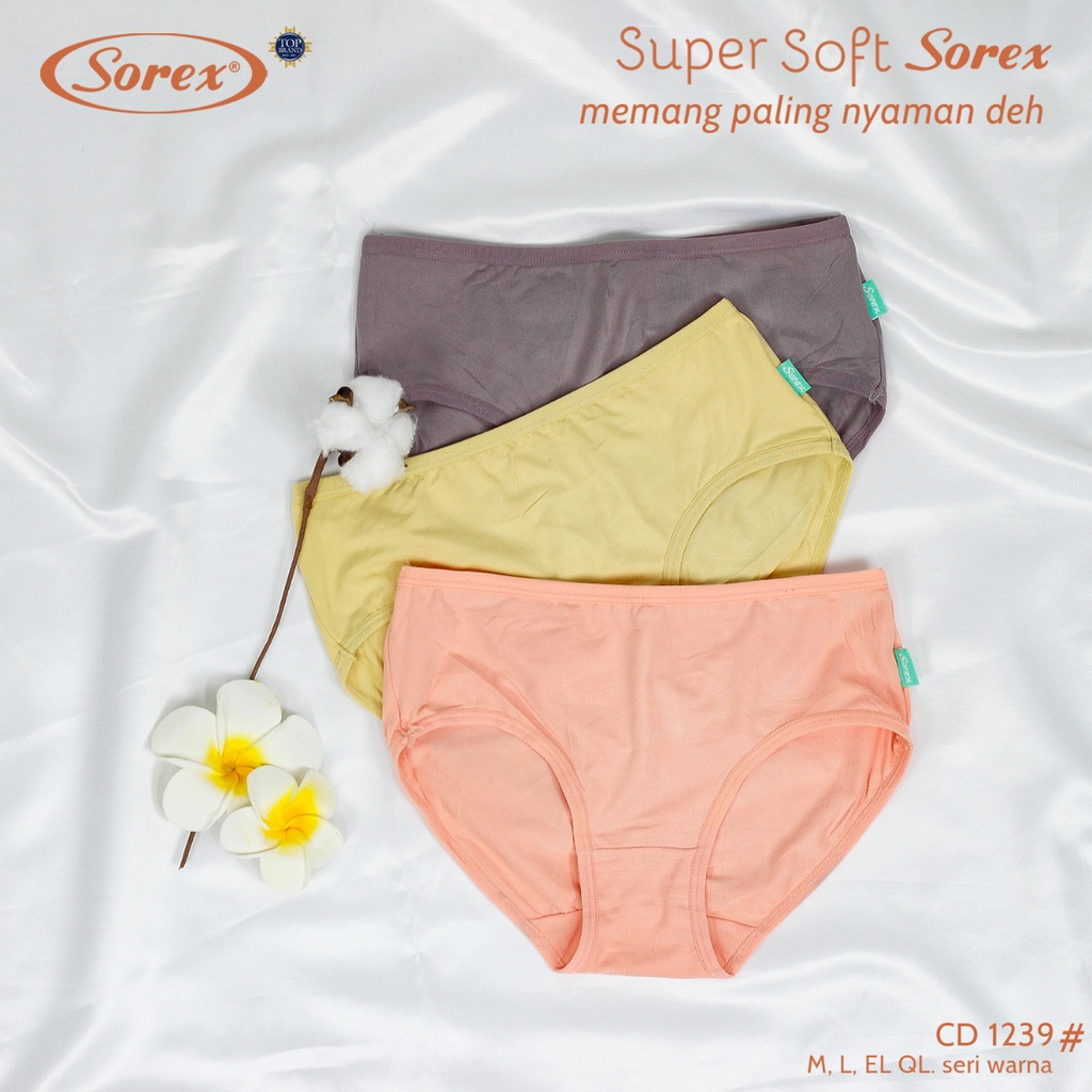 6PCS / Setengah Lusin Sorex CD Wanita Basic 1239 Super Soft Lembut