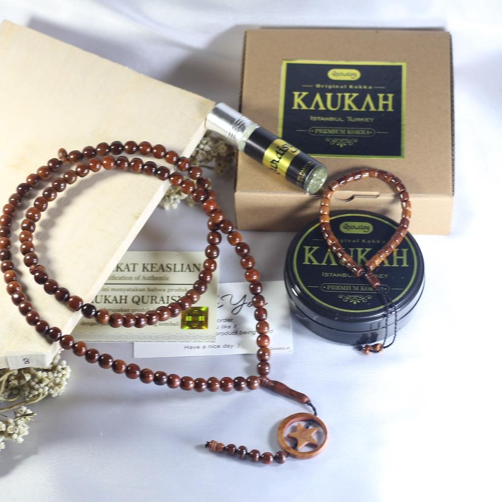 {GHA.25Au22н} Tasbih Kokka 99 biji untuk kesehatan Jumbo Bersertifikat Asli Tasbeh Kauka Kaukah Koka
