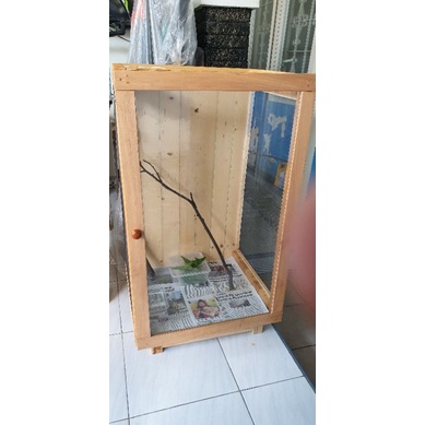 kandang kayu untuk hewan reptile iguana, chameleon, sugar glider, retic / snack atau hewan lain nya