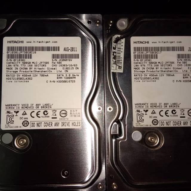 Harddisk komputer sata 500gb hitachi