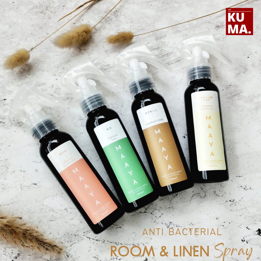 Room &amp; Linen Spray Anti Bacterial by KUMA x MAAYA Pengharum Ruangan Anti Tungau Anti Kuman Anti Virus