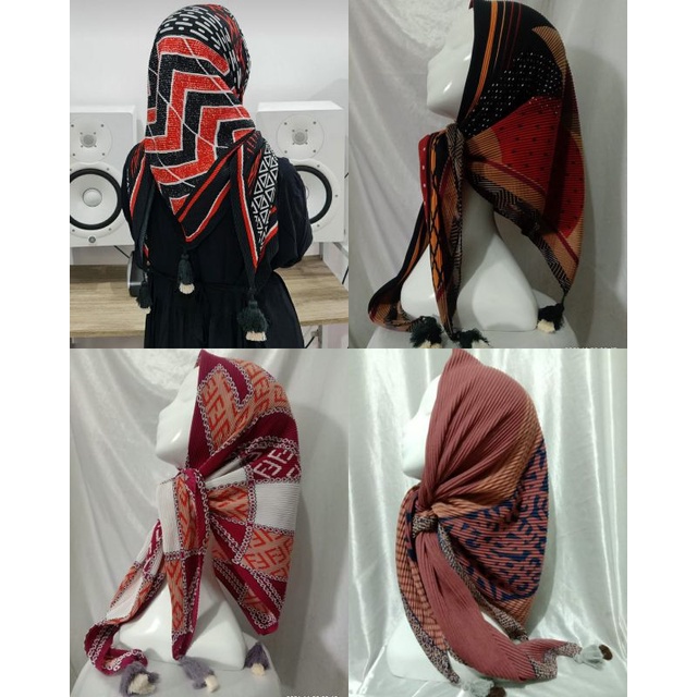 SEGIEMPAT PLISKET MOTIF/SEGIEMPAT DENAI PLISKET/SEGIEMPAT VOAL TASEL TERBARU