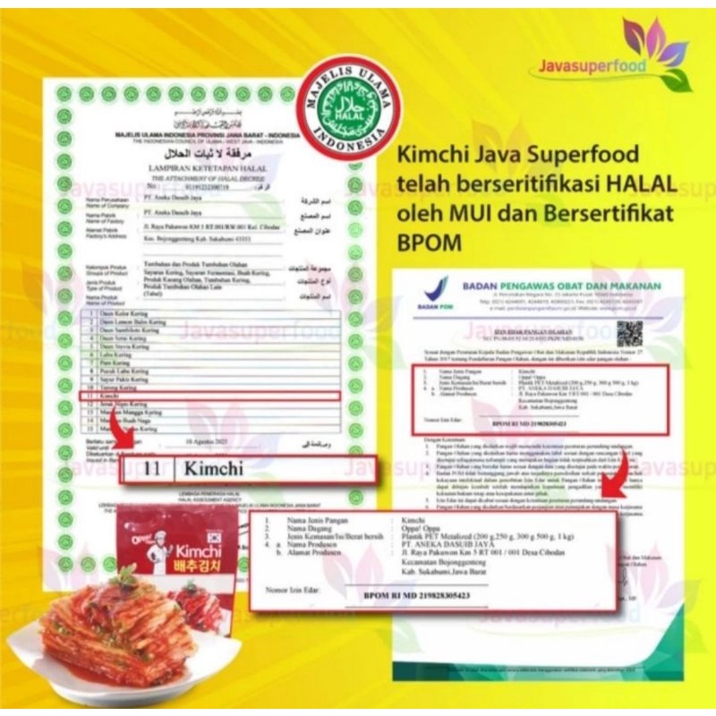 kimchi korea 200gr premium / kimchi halal / sawi / javasuperfood