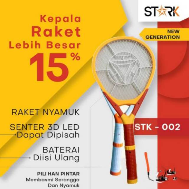 Raket Nyamuk Stark 006 SKT - 006 Murah