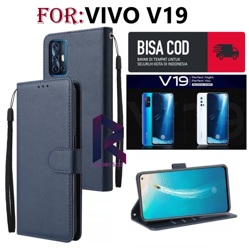 FLIP COVER VIVO V19 CASING DOMPET FLIP WALLET LEATHER KULIT PREMIUM SARUNG BUKA TUTUP FLIP CASE VIVO V19