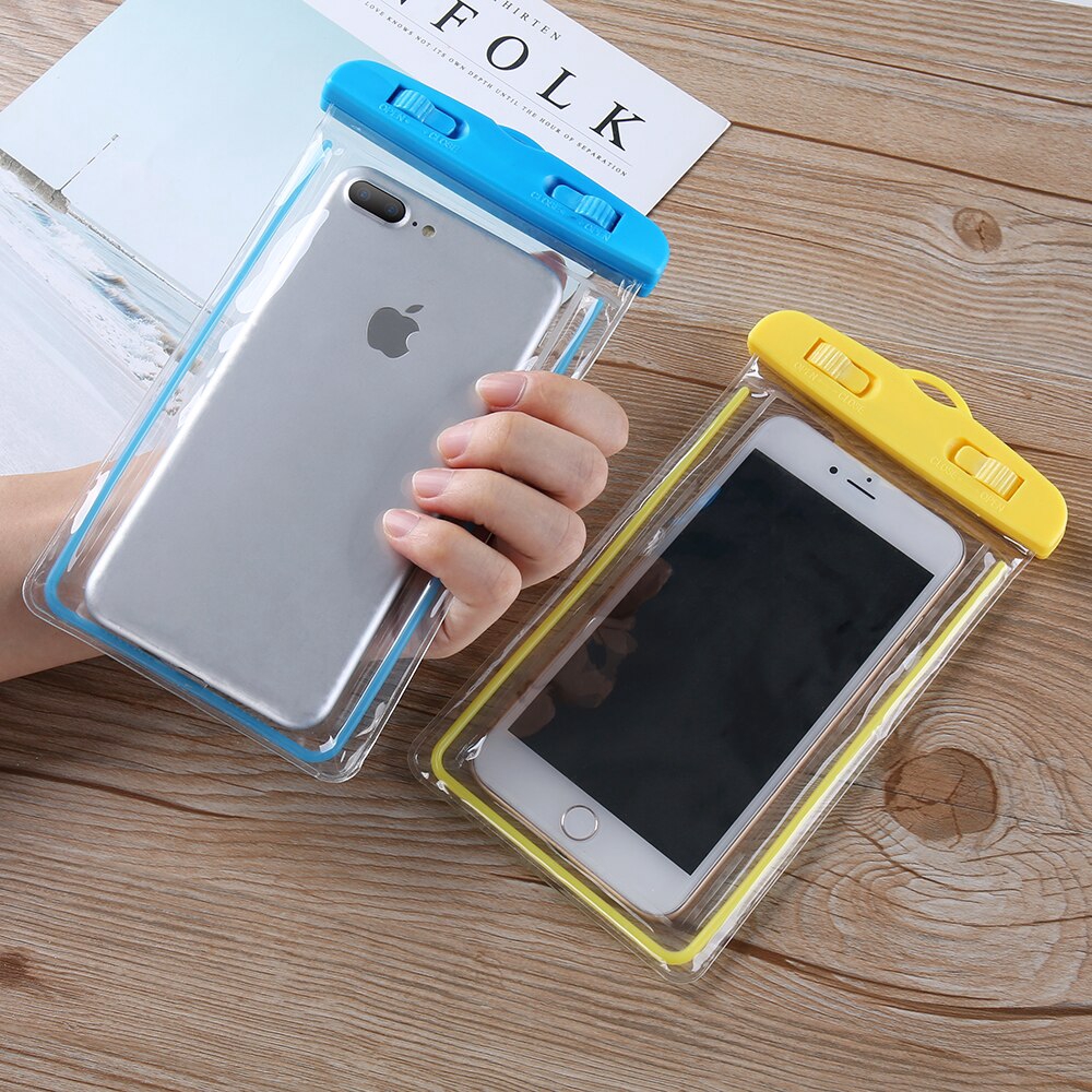 Spot touch screen Klip Telepon Tas Anti Air outdoor pvc Transparan phone case Tahan Air