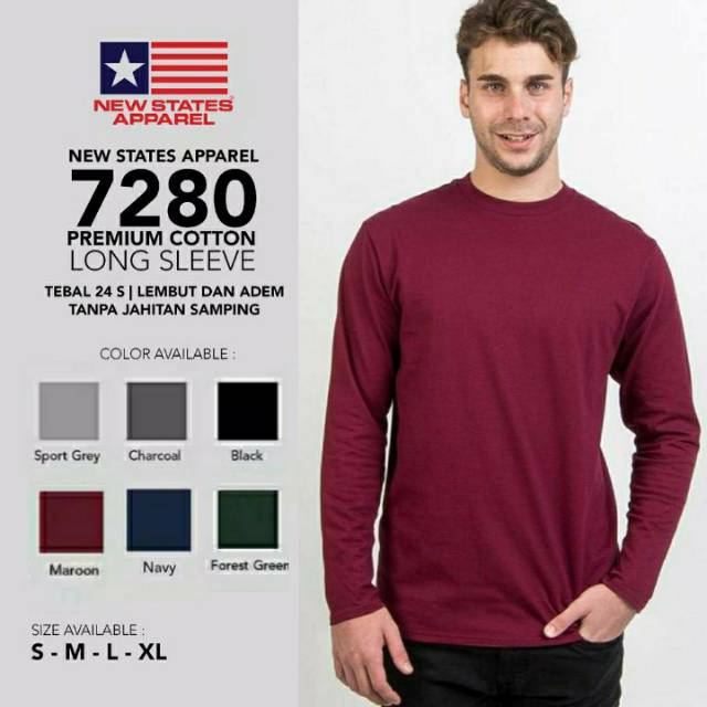 Kaos polos lengan panjang import NSA premium