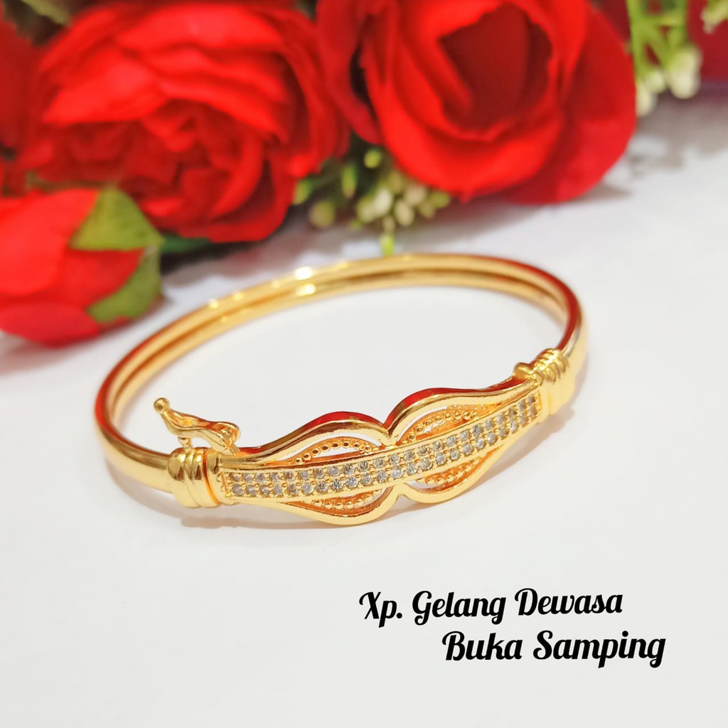 GELANG TITANIUM BANGKOK DEWASA PERMATA ZIRCON GOLD BERBAGAI MACAM MODEL PERHIASAN TIDAK KARAT | COD