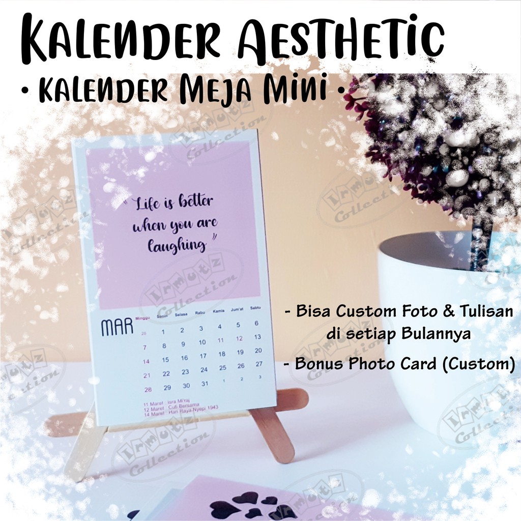 

Aesthetic Kalender Meja Mini Custom Foto Tulisan untuk Dekorasi Meja Souvenir Nikah Anniversary