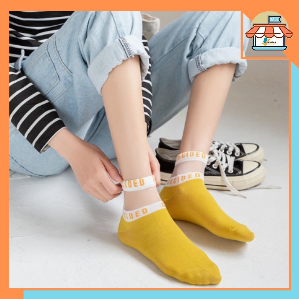 RSB KK252 Kaos Kaki Pendek Transparan Wanita Kaos Kaki Fashion Korea