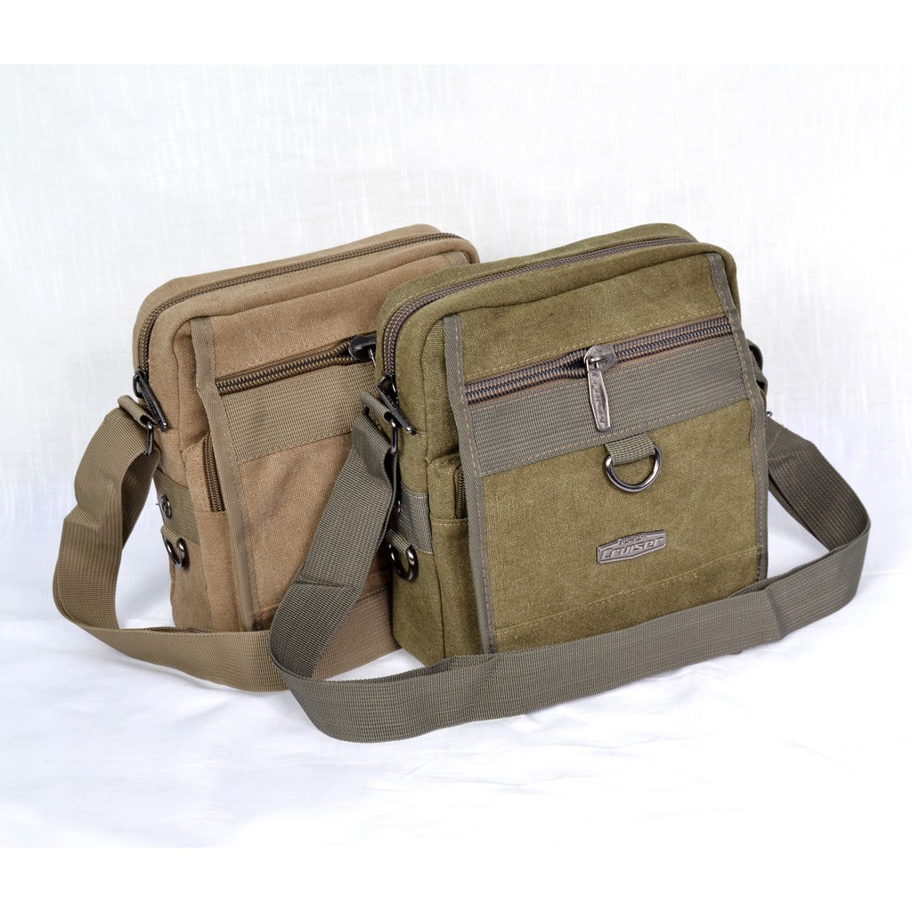 Tas Bahu Selempang Kanvas Pria Canvas Sling Bag Cruiser Pria 5 Res 7659-1