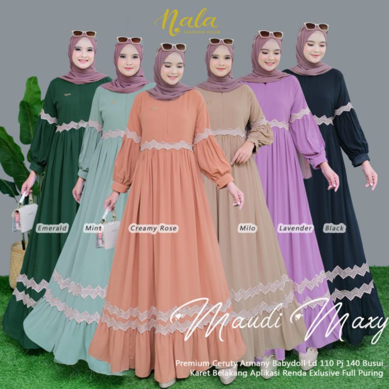 MAUDY MAXY BY NALA / MAUDY DRESS / DRESS MUSLIM / DRESS SYARI / GAMIS MUSLIM / GAMIS SYARI / BAJU GA
