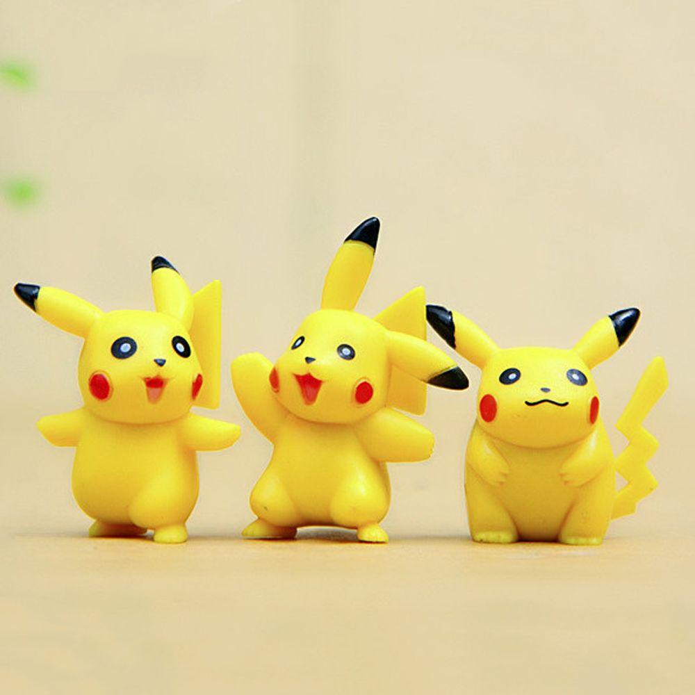 Lanfy Pikachu Figure Hadiah Ulang Tahun 6pcs/set Mainan Mini Anime PVC Pokemon