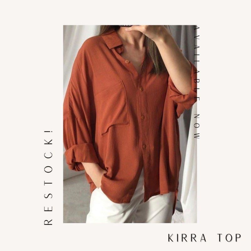 1KG MUAT 5PCS | KIRRA TOP OVERSIZE KEMEJA CRINCLE HITS OOTD ALA SELEBGRAM FASHION GROSIR WANITA TERMURAH