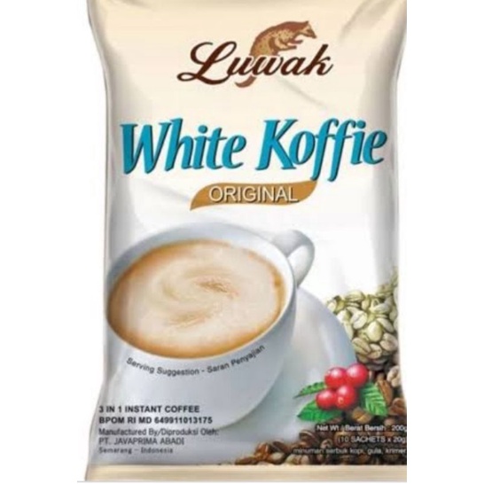 

kopi luwak white coffee 1 renceng isi 10 sachet exp panjang